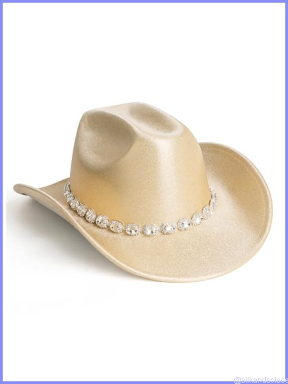 Rhinestone Band Cowgirl Hat Polyester Adjustable Western Party Hat